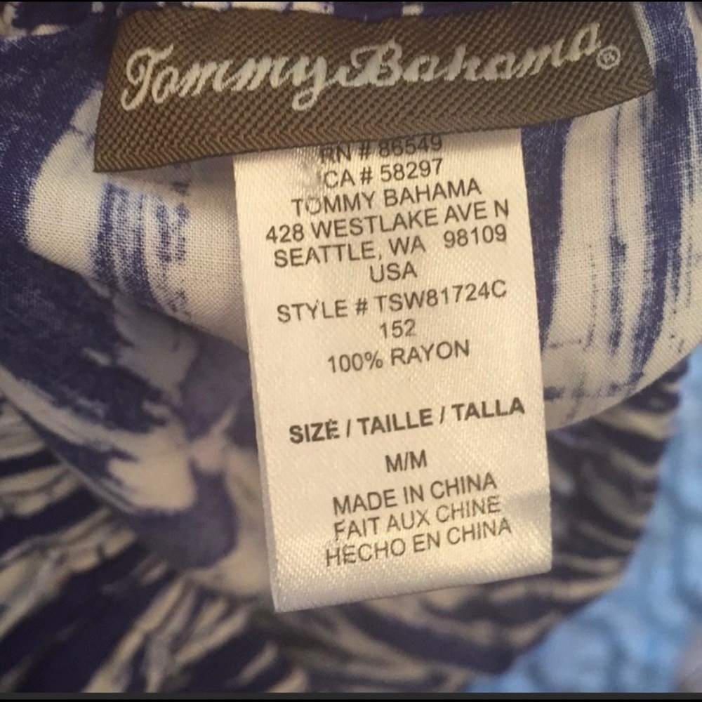Tommy Bahamas Blue White Romper - Picture 3 of 3
